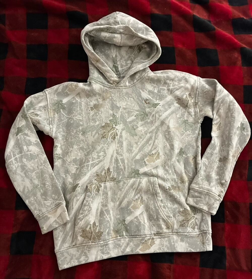 Abercrombie & Fitch Kids Heavy Weight Camo Hoodie 17/18 Back To School With Logo